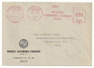 Norway: 10o Meter Stamp April 1946 Auto Club slogan Fresh VF