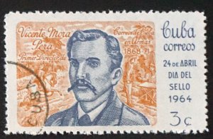 CUBA Sc# 828  STAMP DAY philately collecting  3c  1964 used cto