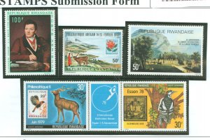 Rwanda #C4/C5/C11/C13a Unused Single (Stamps On Stamps) (Wildlife)