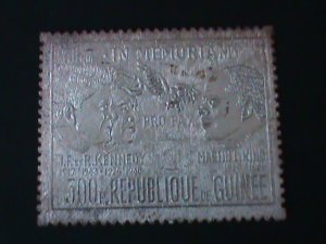 GUINEA-IMMEMORY OF JOHN F. & ROBERT KENNEDY MNH RARE SILVER STAMPS VF LAST ONE