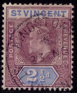 ST. VINCENT EDVII SG88, 2½d dull purple & blue, VERY FINE USED. Cat £50. CDS