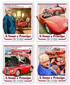 St Thomas - 2017 Ferrari Anniversary - 4 Stamp Sheet - ST17215a