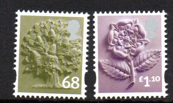 Great Britain England Sc 24-5 2011 68p tree & £1.10 rose stamp set mint NH