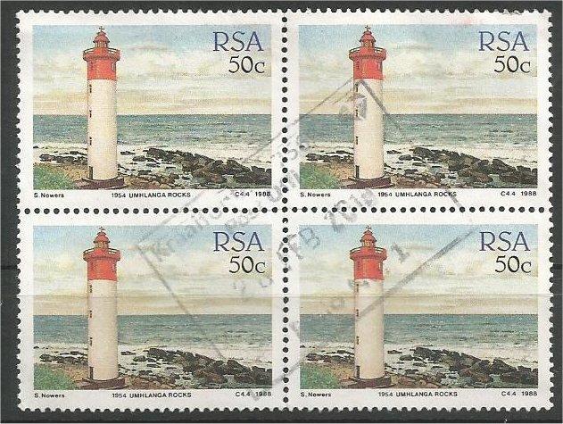 SOUTH AFRICA, 1988, 50c block, Lighthouses Scott 717