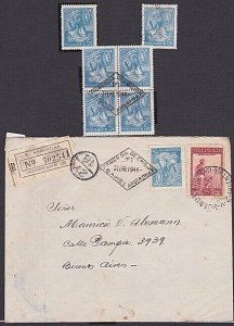 ARGENTINA 1944 Marine Week - FDC, block with FD pmk, mint & used...........A7196