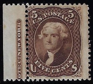 Scott #76 - $1,300.00 – Fine-OG-LH – Margin Imprint SHOWPIECE!