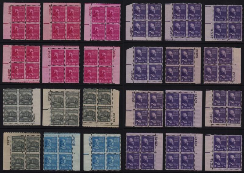 1938 PREXY Sc 803-29 lot MNH 156 plate blocks CV $765