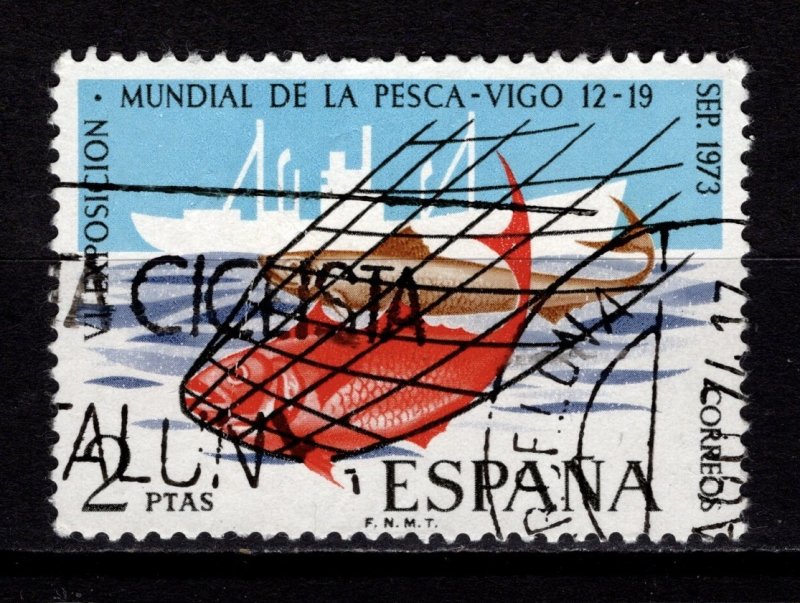 Spain 1973 World Fishing Fan & Congress, Virgo, 2p [Used]