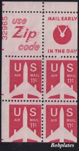 BOBPLATES #C78A Jet Booklet Pane Slogans 4 & 5 100% #32965 Upper Left DCV=$50