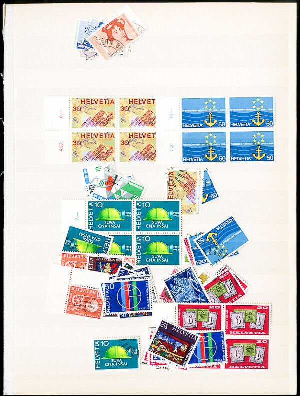 Switzerland Stamp Selection 1960s-80s
