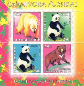 Benin 2003 PANDAS/URSUS MARITIMUS Sheetlet (4) Perforated MNH