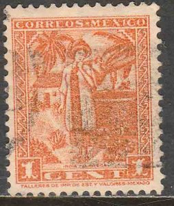 MEXICO 729, 1¢ YALALTECA NATIVE LADY. USED. F-VF. (585)