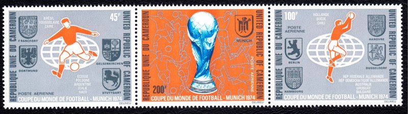 Cameroun 1974 World Cup Soccer Championship Complete Mint MNH Set Strip SC C214a