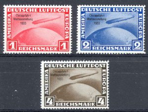 Germany Sc# C43-C45 (reprints) MNH 1933 overprint Graf Zeppelin