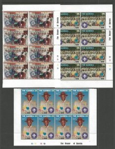 1995 Gambia World Boy Scout anniversary Rotary inscription blocks 8