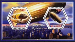 CHAD - 2014 - Airships - Perf 2v Sheet #3 - M N H - Private Issue