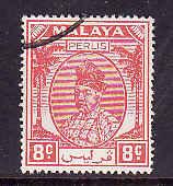 Malaya-Perlis-SC#12-used-8c rose red-Raja-1951-