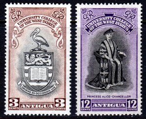 Antigua 1951 Sc#104/105 BIRD - UNIVERSITY ISSUE Set (2) MLH