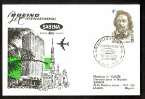 BELGIUM FFC 1965 SABENA First Flight Cover to LAGOS NIGERIA