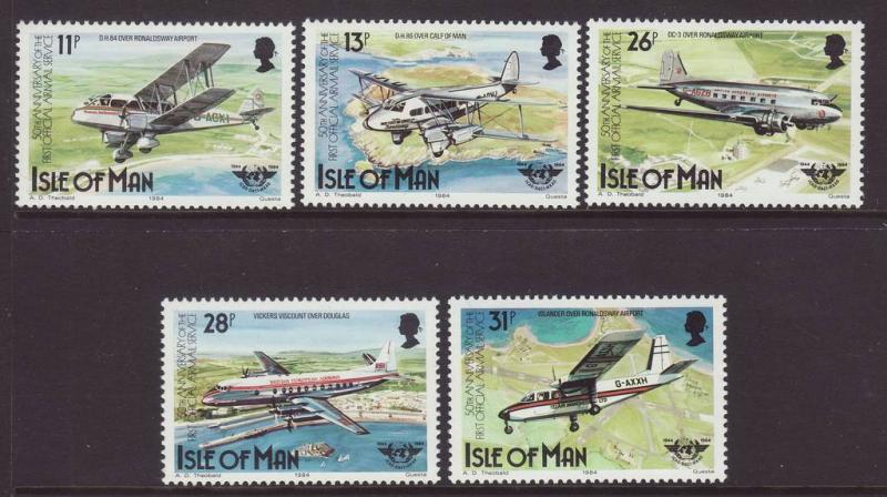 1984 Isle of Man Airmail Service Set U/M SG267/271