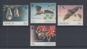 Samoa Sc 827-830 MNH. 1993 WWF Endangered Bats, complete set