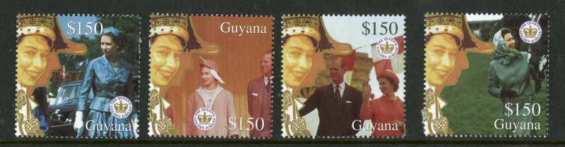 GUYANA 3695a-d  MH  SCV $6.75 BIN $3.50 ROYALTY