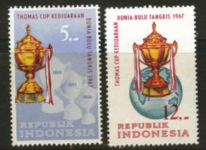 Indonesia Scott 724-725 MH* 1967 Thomas Cup set