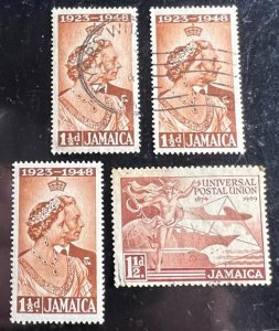 Jamaica Scott# 138(2), 142, F/VF Used, 138 FVF NH Lot of 4 Cat $0.95+