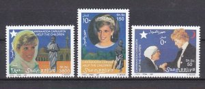 Somalia, Mi cat. 670-672. Lady Diana & Mother Teresa issue. ^