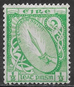 Ireland 1/2d emerald Sword of Light issue of 1941, Scott 106 MNH