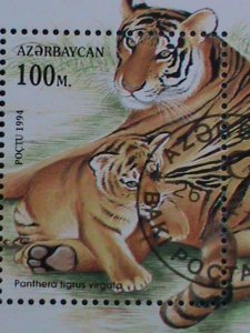 AZERBAIJAN-1994-SC#469- TIGER FAMILY  CTO S/S VERY FINE