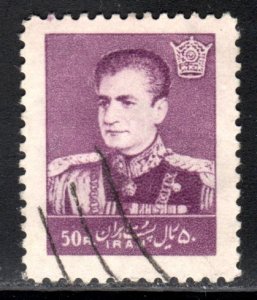 Iran 1958 Sc#1123 MOHAMMAD REZA SHAH PAHLAVI 50r.Rose Violet USED