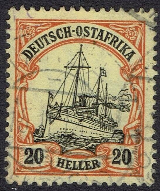 GERMAN EAST AFRICA 1905 YACHT 20H WMK LOZENGES USED