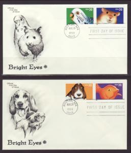 US 3230-3234 Bright Eyes 1998 PCS S/3 U/A FDC