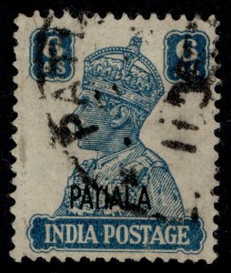 INDIAN STATES - Patiala GVI SG113, 6a turquoise-green, FINE USED. Cat £40.
