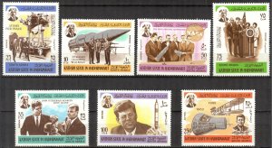 {AH009} ADEN / Hadhramaut 1967 Space J. Kennedy set MNH Mi.166/72 7,50 Eur.