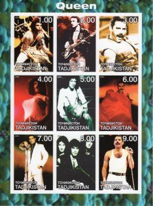 Tajikistan 2000 QUEEN FREDDIE MERCURY Sheet Imperforated Mint (NH)