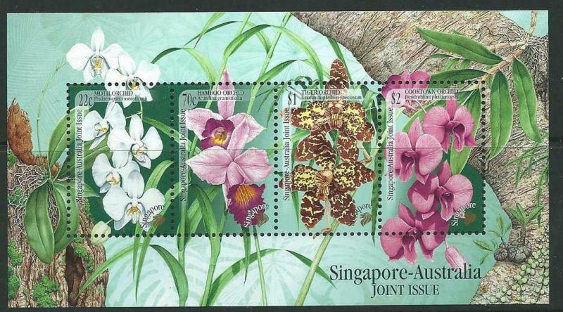 SINGAPORE SGMS948 1998 ORCHIDS SINGAPORE/AUSTRALIA JOINT ISSUE   MNH