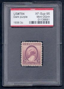 MALACK 784 XF-SUPERB OG NH, w/PSE (GRADED 95, ENCAPSULATED), gg0130