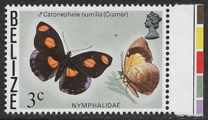 BELIZE 1974-77 3c BUTTERFLY Issue Scott No. 348 MNH