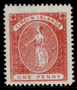 BRITISH VIRGIN ISLANDS QV SG33, 1d rose-red, NH MINT.