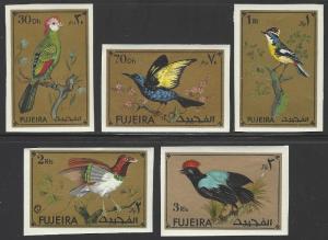 Fujeira Mi#852-856 MNH Full Set of 5 Exotic Birds Imperf.