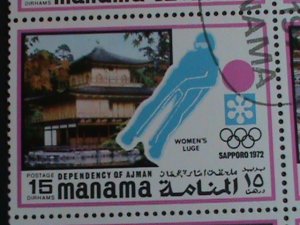 MANAMA STAMP-1972 WINTER OLYMPIC GAMES SAPPORO'72-JAPAN BLOCK OF 8 CTO VF