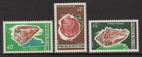 Ivory Coast 1971-2 Shells VF MNH (310-12)