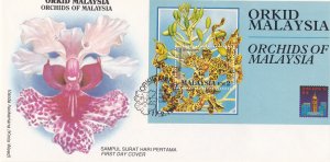 Malaysia 1994 FDC :Flowers Orchids 4v Stamps + Mini-Sheet(2 FDCs)