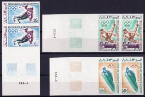 Mauritania 1968 Sc#C72/C75 MEXICO OLYMPIC GAMES Pair IMPERFORATED MNH