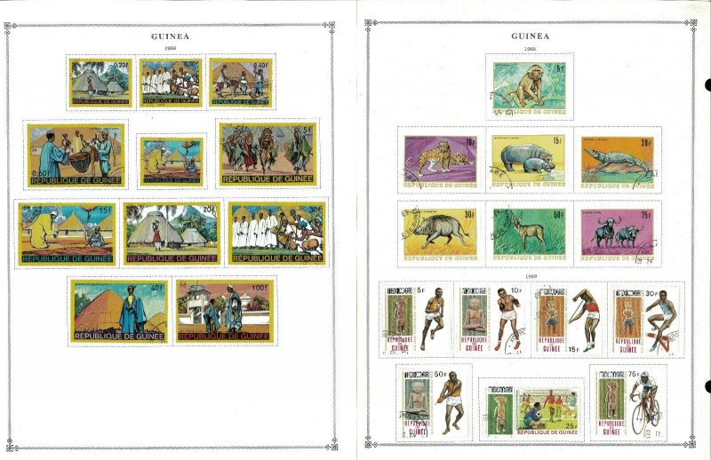 Guinea (ex-French) 1959-1982, M & CTO Hinged on Scott Int.Pages thru 1999