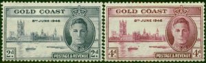 Gold Coast 1946 Victory Set of 2 SG133-134 P.13.5 x 14 Good MM