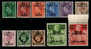 B.O.I.C.-SOMALIA SGS10/20 1948 BMA SOMALIA DEFINITIVE SET FINE USED