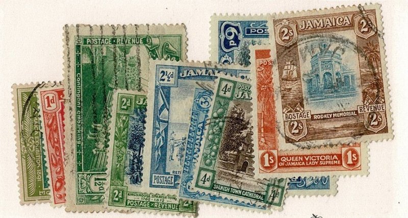 Jamaica #88-97 used to 2/-